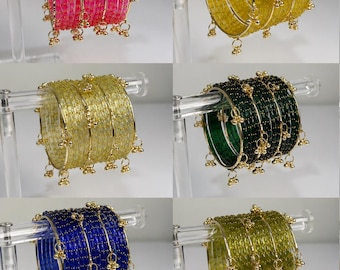 Kashmiri Ghungroo Chooriyan Indian Glass Bangles Rain drop