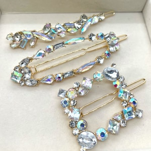 Set of 3 Hair Pins Multicolor hair pins Gold Hair Pins Jew Hair Pins Colourful hair pins kids hair pin flower girl pin