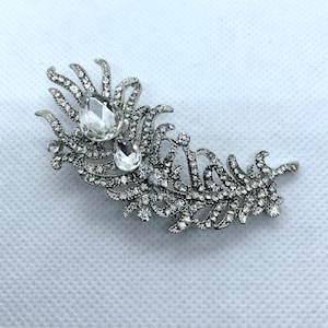 Feather Brooch Silver Peacock Feather Brooch Feather Brooch Peacock Brooch