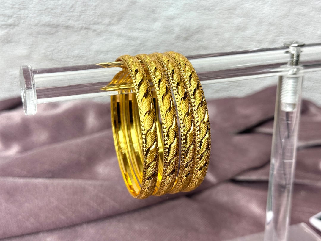 Buy Gold Look Punjabi Bangles: Indian Chooriyan Kadas, Set of Online in  India