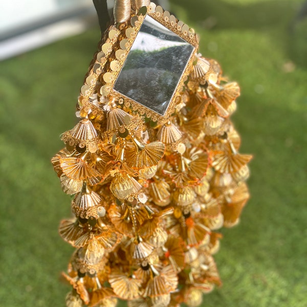 Paranda Parandi gold parandi GULABO PARANDI- Oversized gold Mirror Parandi jaggo parandi indian parandi paranda oversized