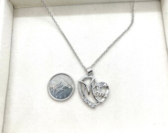 ECHOOY Collana Mamma E Bambino Con Pietra Di Luna - Ciondolo Cuore In Argento 925 - Regalo Festa Della Mamma