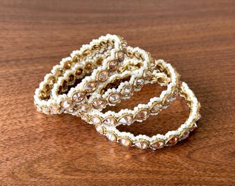 Indian Bangles Statement kadas Pearls (set of 4)