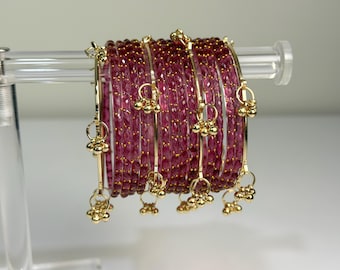 Kashmiri Ghungroo Chooriyan Indian Bangles Plum