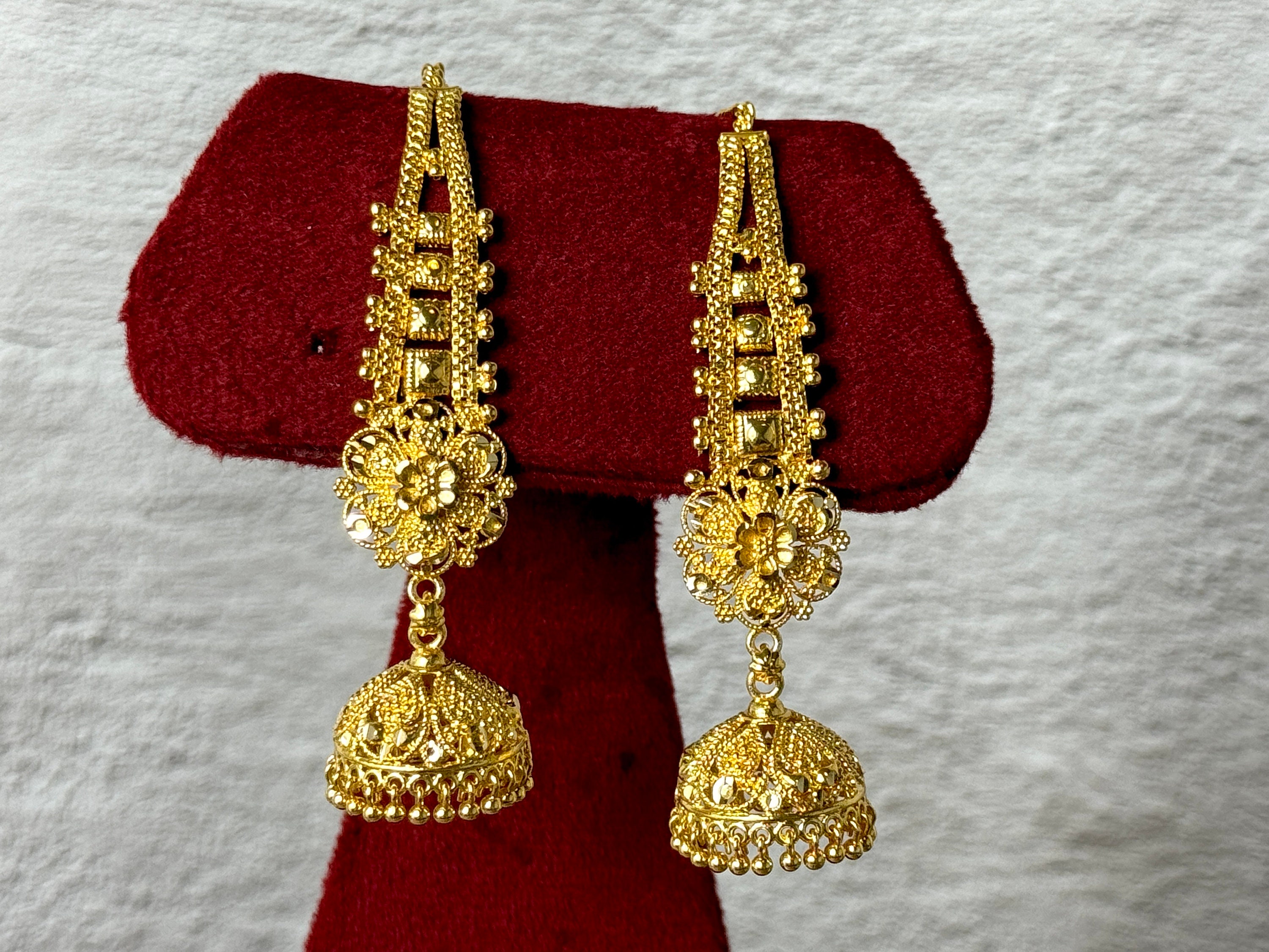 Gold Sahara Jhumkas Indian Earrings Plated Jhumkas 24 Karat Look