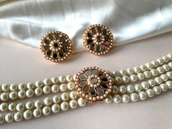 Bijoux indiens, miroir, tour de cou indien, parure de bijoux - Main Image