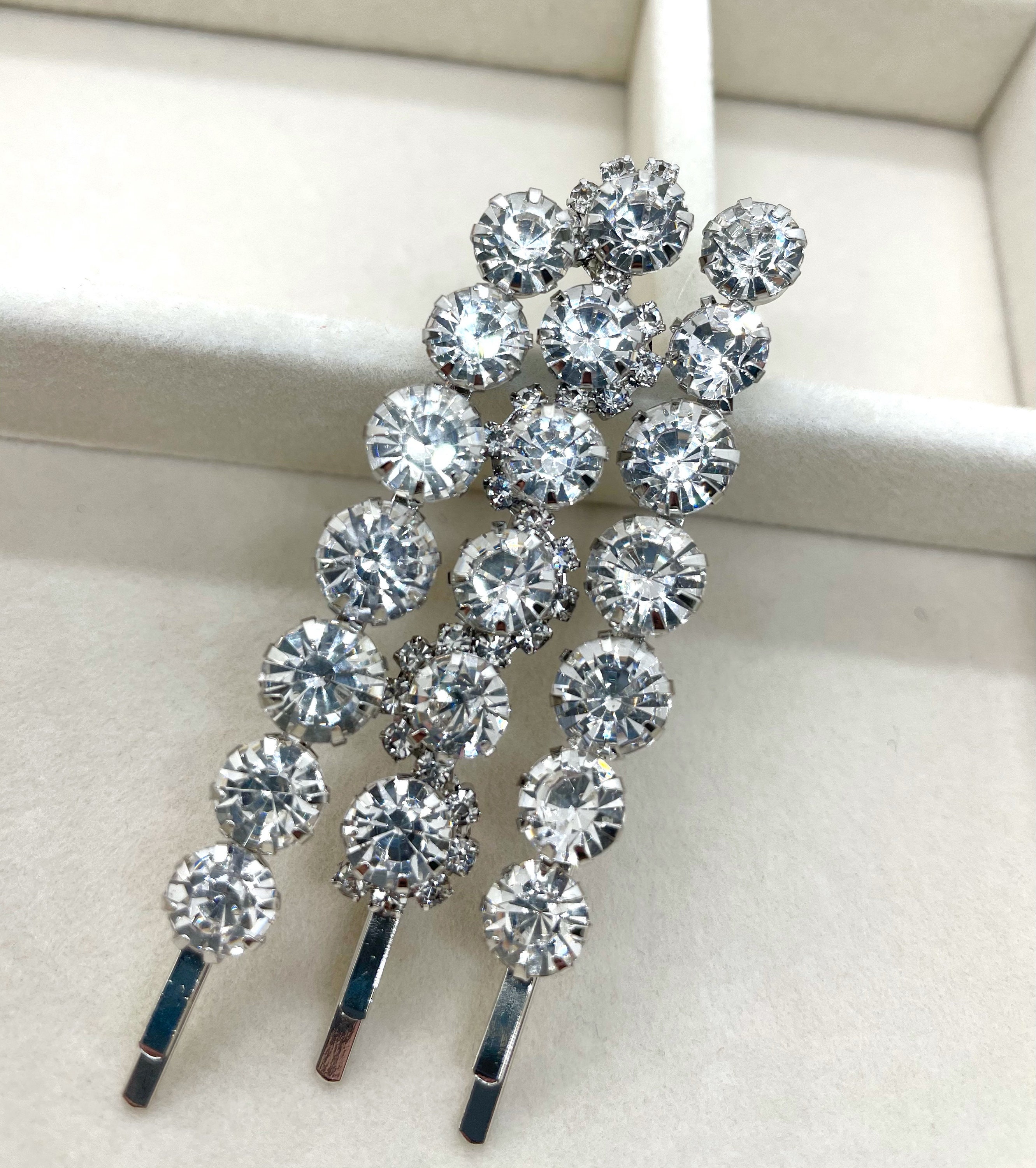 Hair Pin Set Rhinestone hair pins set of 3 crystal hair pin Etsy