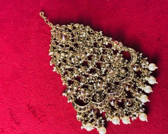 Gold Kundan Jhoomar Passa: Indian Bridal Tikka