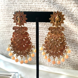 Peacock Earrings Indian Peacock Earrings Sangeet Earrings Indian Earrings Bridesmaid Earrings