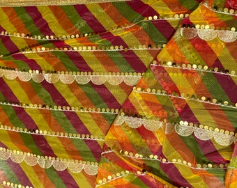 Colorful Net Dupatta: Indian Wedding Sangeet Chunni