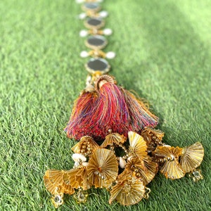 SUMAN PARANDI- Multicolor Mirror Parandi Hair Jewellery