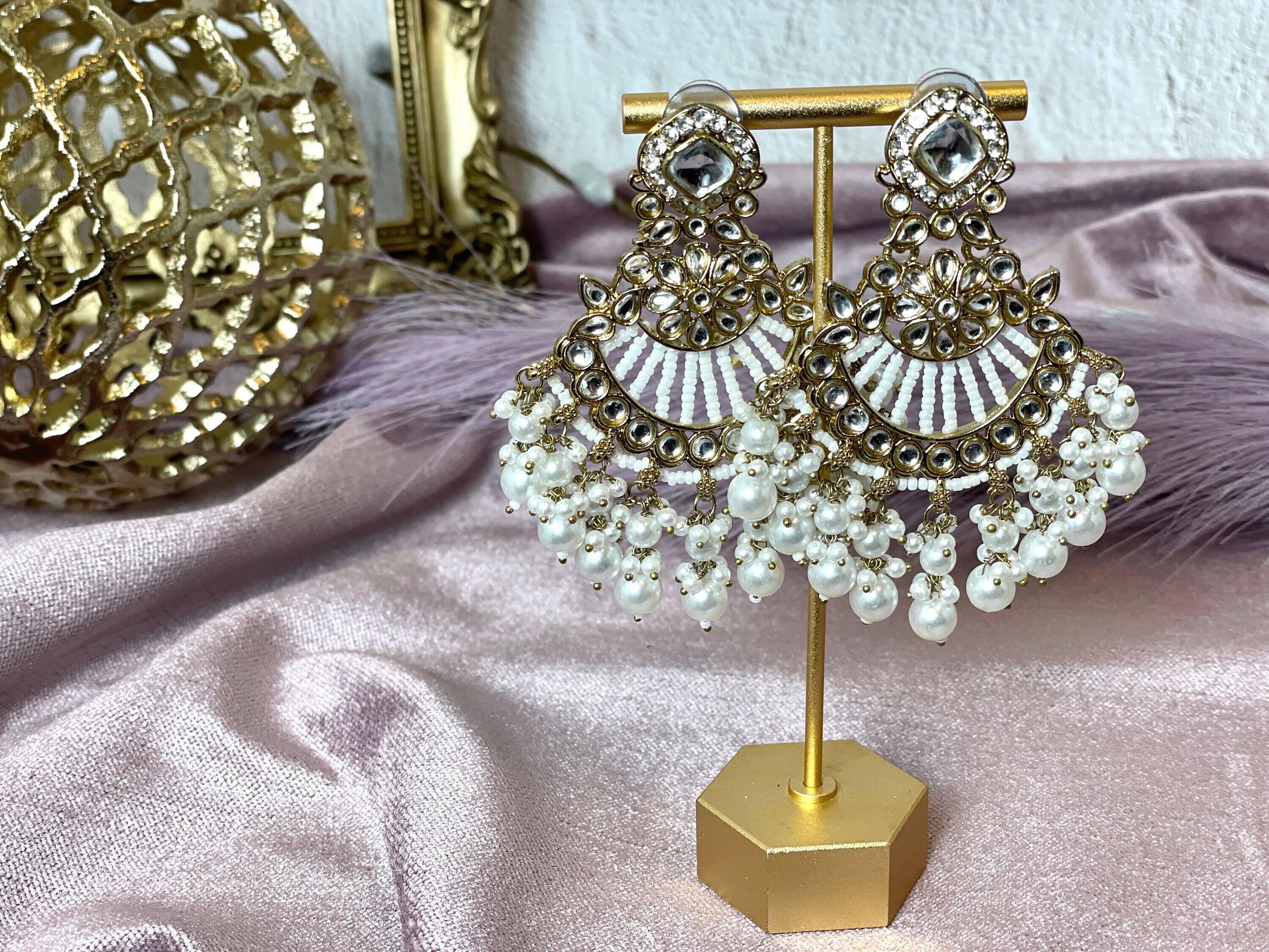 Buy White Jhumkas Online In India Etsy India