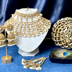 Indian Bridal Choker Set Polki Bridal Choker Reverse Ad Jhoomar Pakistani Bridal Set Indian Jewellery polki passa Majesty 1008