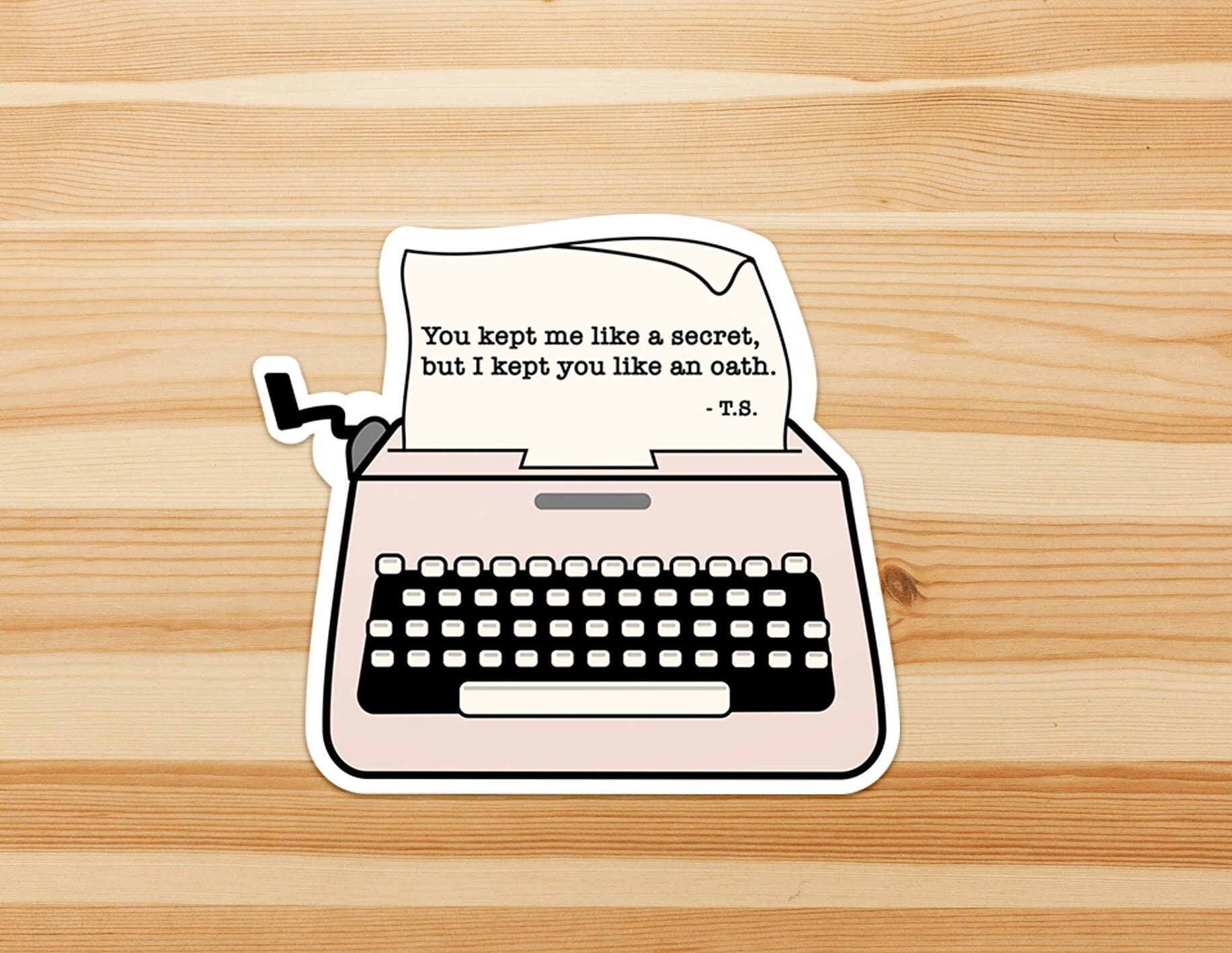 Taylor Swift Lyrics // All Too Well Taylor's Version // Type Writer Sticker  