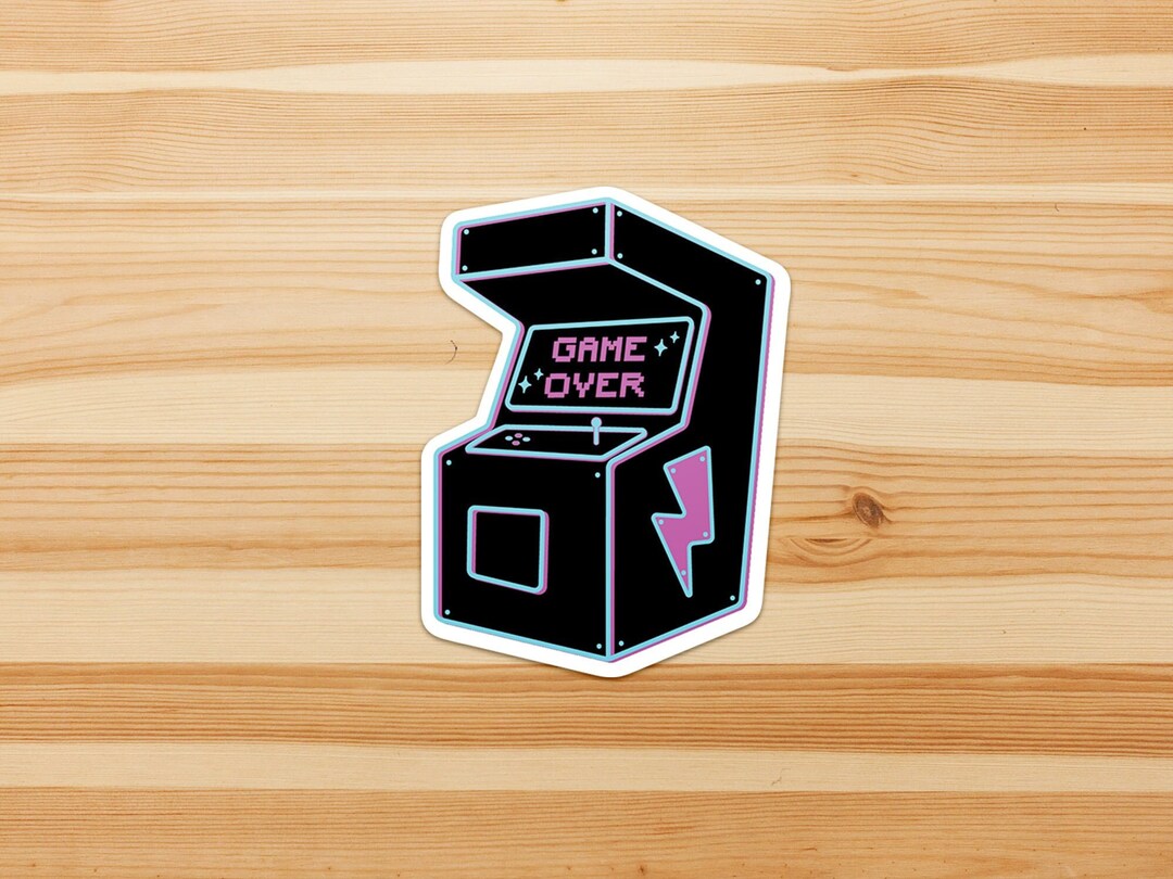 Retro Arcade Game Sticker // Game Over Etsy