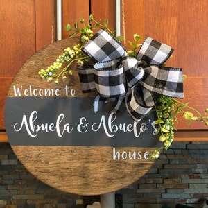 Abuelo & Abuela Wood Sign- Welcome Sign, Home Decor, Front Door Decor, Spanish