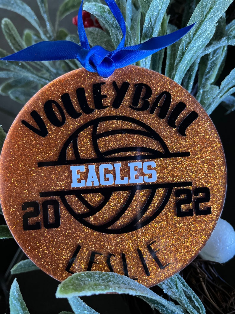 Volleyball Ornaments Acrylic Round Ornament Holiday Gift Etsy