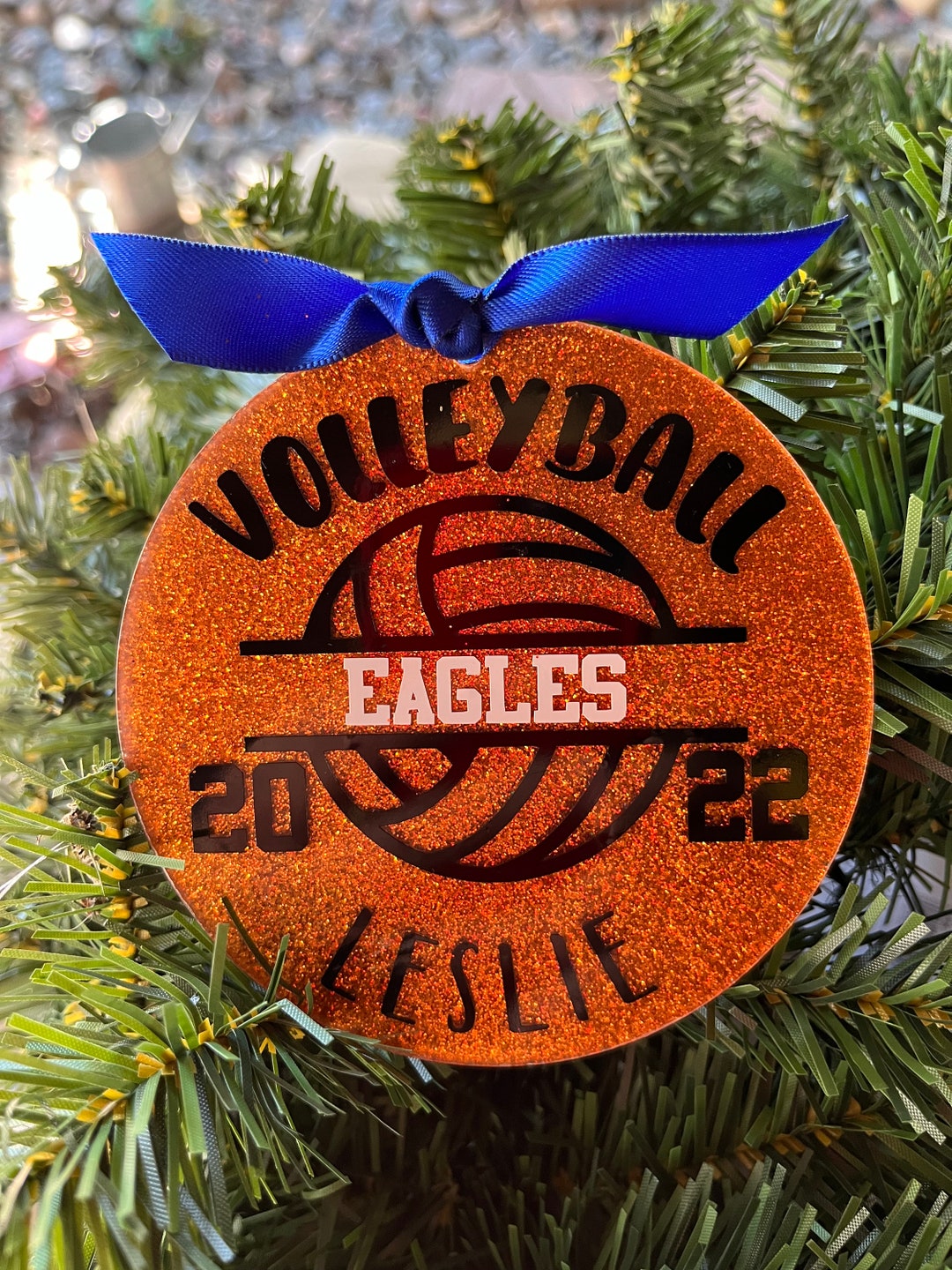 Volleyball Ornaments, Acrylic Round Ornament, Holiday Gift, Personalized, Girls Volleyball, Boys