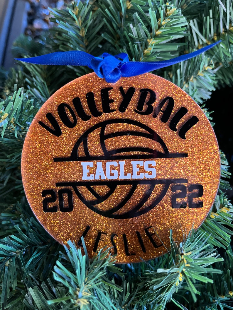 Volleyball Ornaments Acrylic Round Ornament Holiday Gift Etsy