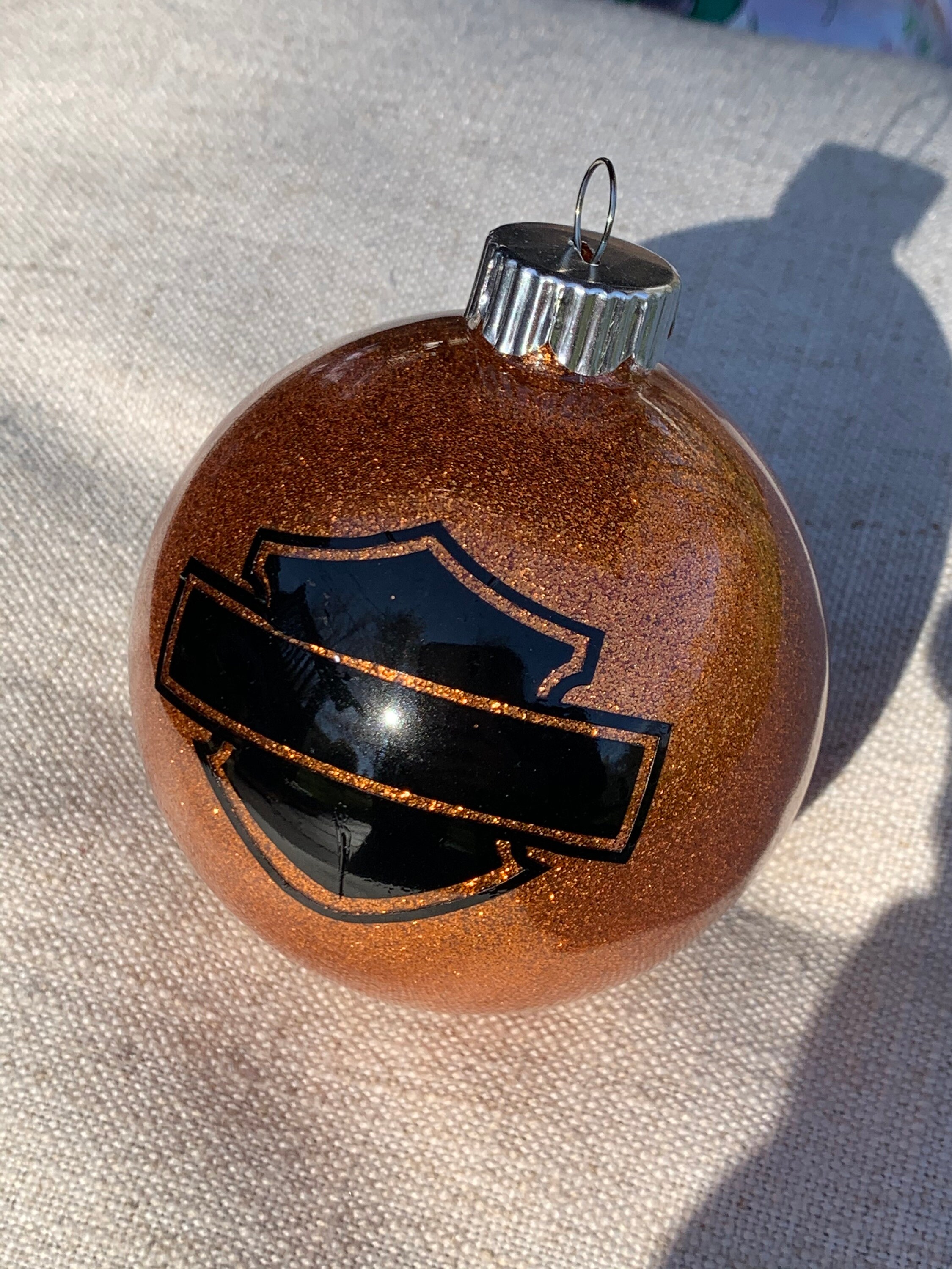 Harley Christmas Ornament Harley Davidson Clear Glass Ball Etsy