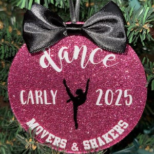 Dance Ornament, Orchesis Ornament, Acrylic Round, Holiday Gift, Personalized, Team Sport, Dance Coach Gift, Coach, Senior, Girl, Boy