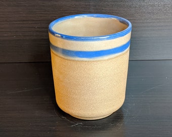 Ceramic Tea cup - Brown Japanese-Style Yunomi 10 fl oz - Handmade Pottery - Tea-Lover Gift - No handle