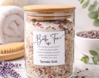 Baño de lavanda y eucalipto, sales de Epsom, regalo de autocuidado