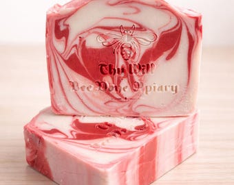 Tallow Honey Mint Natural Soap, Christmas Scented Organic Bar Soap, Cold Processed Hand Made Soap