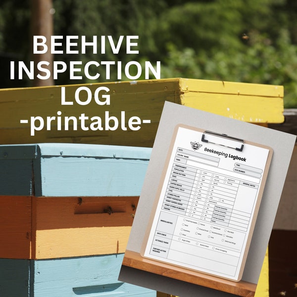 Beehive Inspection Log, Beekeeping Tool, Beekeeper Log, Hive Log, Beekeeping Journal