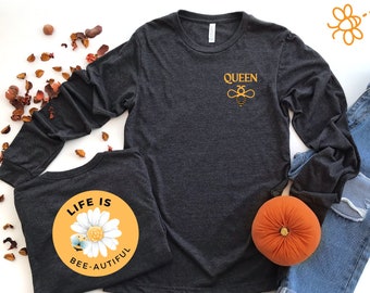 Queen Bee T-Shirt, Save the Bees Shirt, Honey Bee Lover Shirt for Her, Teacher Beehive Shirt