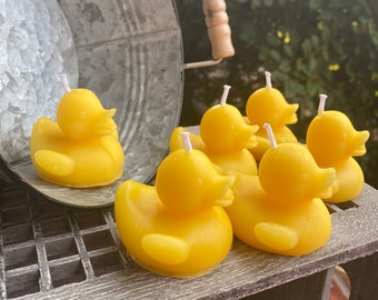 Rubber Ducky Beeswax Candles for Party Favors, Baby Shower or Bee Day, Bathtime Candle, Duck Mold Candle