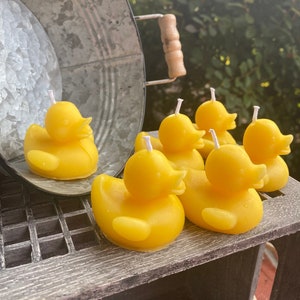 Rubber Ducky Beeswax Candles for Party Favors, Baby Shower or Bee Day, Bathtime Candle, Duck Mold Candle