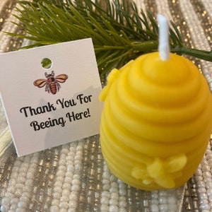 Beeswax Candle Favor, Personalized Thank You for Beeing Here Favor, Bee Party