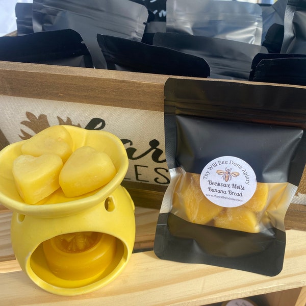 Pure Beeswax Scented Melts, Non Toxic Bees Wax Warmer Heart Melts, Organic Natural Wax Tarts