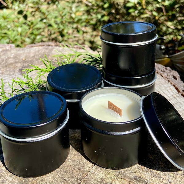 2oz Unlabeled Soy Candles, Bulk Wholesale Candles, GOLD and BLACK Favor Candles, Honey Scented Private Label Candles