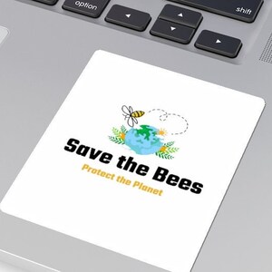 Save the Bees Sticker, Bee Lover Vinyl Label, Earth Day, Nature Sticker