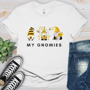 Wichtel-Liebhaber-T-Shirt, Wichtel-Geschenk für Frauen, lustiges Gnom-Shirt, Bienen-Liebhaber-Shirt, Danksagungs-Shirt, My Gnomies-Lehrer-T-Shirt