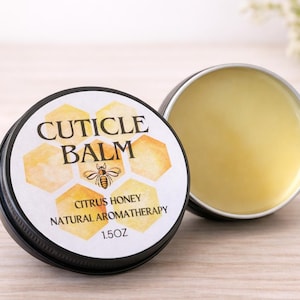 Natural Cuticle Balm, Citrus Bee Balm for Working Hands, Gardener Gift, Dry Skin Salve, Foot Balm, Organic Skin Care, Orange Essential Oil