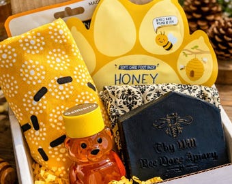 Honey Bee Gift Spa Box, Bee Themed Pamper Gift Box, Bee Gift Box for Women, Thank You Thinking of You Gift Box