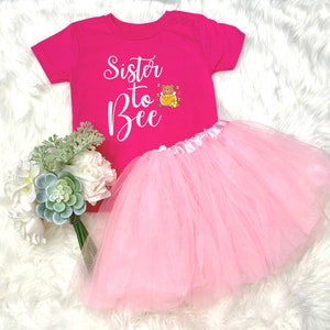 Sister to Bee Shirt, Brother to Bee T-Shirt, Gender Reveal Party Shirt for Sibling, Baby to Bee, Big Brother Big Sister T-Shirts