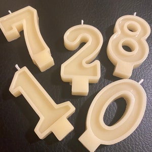 Ivory Beeswax Birthday Candles, Natural Number Candles, Beeswax Cake Topper, First Bee Day Party