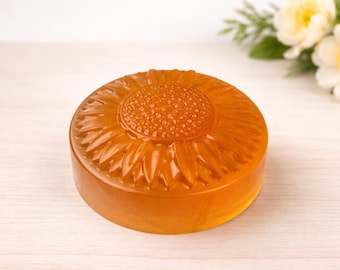 Sunflower Soap | Honey Apricot Glycerin Soap | Handmade Honey Soap | Sunflower Gift for Her | Natural Bar Soap | Sunflower Bath Gift