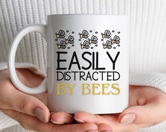 Leicht von Bienen abgelenkt Tasse | Imker Geschenk Tasse | Bienen-Liebhaber-Kaffeetasse | Lustige Bienen-Tasse | Imker Geschenk | Bienen Wärter Tasse | Biene Geschenk