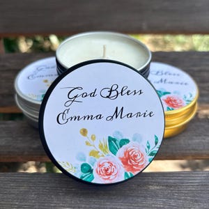 Personalized Baptism Candle Favors, First Communion Favor, Thank You Baptismal Bulk Favors, 1st Communion, Baby Shower Party Favor