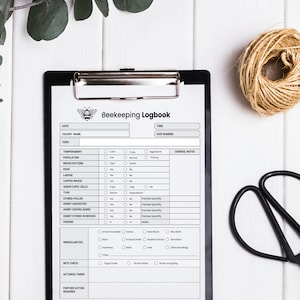 Beehive Inspection Log | Beekeeper Log Book | Hive Inspection Journal ...