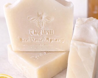 Honey Lemon Bar Soap, Handmade Honey Infused Gift Soap, Citrus Soap, Bee Gift, Bee Bathroom