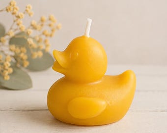 Rubber Ducky Candles for Party Favors, Beeswax Duck Candle, Baby Shower or Bee Day, Bathtime Candle, 1st Birthday