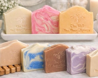 TWO Scented Honey Infused Soap Organic Bar Soaps, All Natural Skincare, Slab Soaps, Bee Inspired Soap, Guest Soaps and Gifts