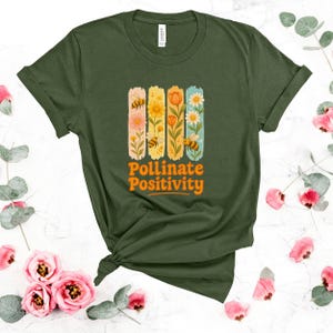 Pollinator Bee Lover T-Shirt, Botanical Tee, Gift for a Gardener, Pollinator Shirt, Plant Lady Gift, Bee Lover, Honeybees, Bee Gift for Mom
