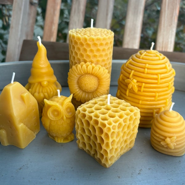 Natural Beeswax Candles, Raw Beeswax Novelty Candles, Pure Bees Wax Organic Candles, Cool Candles, Bee Gift